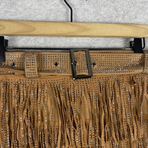 Nylon‎ Apparel Fringe Rhinestone Skort Womens Size L Stretch Western Festival - Picture 2 of 14